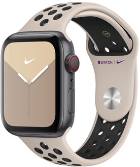 Apple Watch 44 mm Siliconen Horlogeband Nike Sport Desert Sand/Zwart