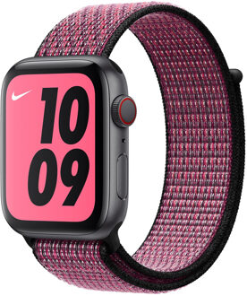 Apple Watch 44mm Nylon Sport Loop Horlogeband Pink Blast/True Berry