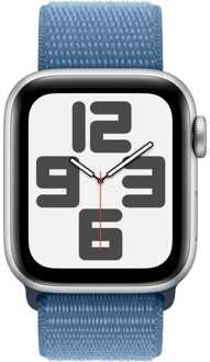 Apple Watch SE (2022) 40mm Zilver Aluminium Sport Loop Smartwatch Blauw