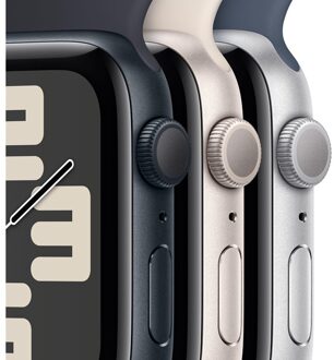 Apple Watch SE (2022) 40mm Zilver Aluminium Sportband S/M Smartwatch Blauw