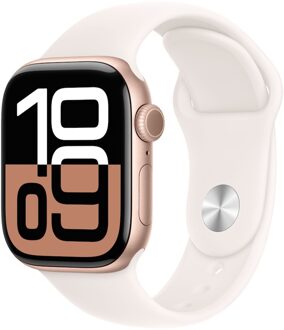 Apple Watch Series 10 GPS 42mm Aluminium Case met Light Blush Sport Band - M/L Smartwatch Roze