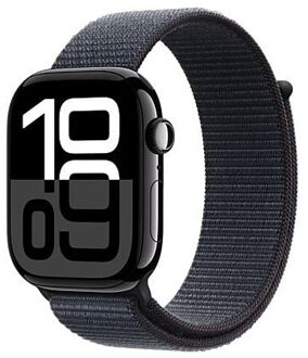 Apple Watch Series 10 GPS 46mm Aluminium Case met Ink Sport Loop Smartwatch Zwart