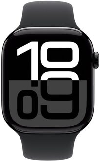 Apple Watch Series 10 GPS 46mm Aluminium Case met Sport Band - S/M Smartwatch Zwart