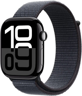 Apple Watch Series 10 GPS + Cellular 46mm Aluminium Case met Ink Sport Loop Smartwatch Zwart