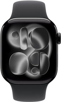 Apple Watch Series 11 GPS 42mm Jet Black Aluminium Case met Black Sport Band - S/M Smartwatch Zwart