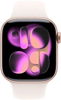 Apple Watch Series 11 GPS 42mm Rose Gold Aluminium Case met Light Blush Sport Band - S/M Smartwatch Roze