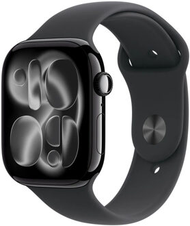Apple Watch Series 11 GPS 46mm Jet Black Aluminium Case met Black Sport Band - S/M Smartwatch Zwart