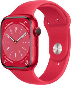 Apple Watch Series 8 45mm GPS + Cellular Sportbandje Rood Zwart