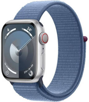 Apple Watch Series 9 41mm Zilver Aluminium Sport Loop Smartwatch Blauw