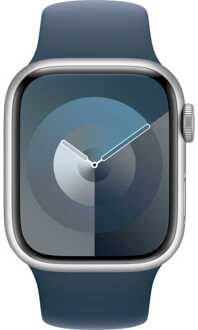 Apple Watch Series 9 41mm Zilver Aluminium Sportband S/M Smartwatch Blauw