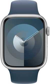 Apple Watch Series 9 45mm Zilver Aluminium Sportband S/M Smartwatch Blauw