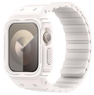 Apple Watch Series 9/8/SE (2022)/7/SE/6/5/4/3/2/1 Dux Ducis OA One-piece Bandje met Case - 45mm/44mm/42mm - Starlight