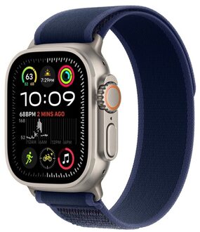 Apple Watch Ultra 2 GPS + Cellular 49mm Titanium Case met Blue Trail Loop - M/L Smartwatch Beige