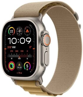 Apple Watch Ultra 2 GPS + Cellular 49mm Titanium Case met Tan Alpine Loop - Medium Smartwatch Beige