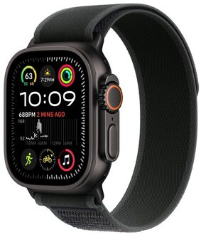 Apple Watch Ultra 2 GPS + Cellular 49mm Titanium Case met Trail Loop - M/L Smartwatch Zwart