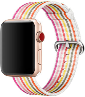 Apple Woven Nylon Apple Watch 38mm / 40mm / 41mm Pink Stripe Roze