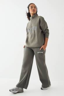 Applique Jogger Met Rechte Pijpen, Khaki