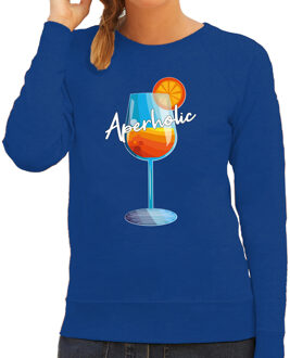 Apres ski sweater dames - aperholic - blauw - wintersport S