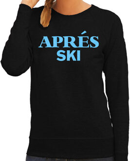 Apres ski sweater dames - Apres ski - glitter blauw - wintersport 2XL