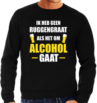 Apres ski sweater Geen ruggengraat zwart heren - Wintersport foute party trui 2XL