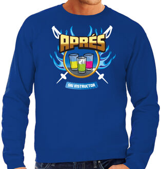 Apres ski sweater heren - apres ski instructor? - blauw - winter S