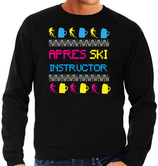 Apres ski sweater heren - apres ski instructor - zwart - winter XL
