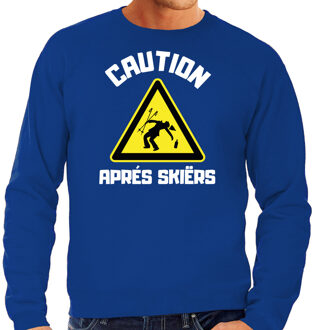 Apres ski sweater heren - apres ski waarschuwing - blauw - winter M