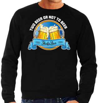 Apres ski sweater heren - two beer or not to beer - zwart - wintersport - bier L