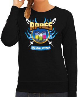 Apres ski sweater voor dames - apres ski you later - zwart - wintersport 2XL