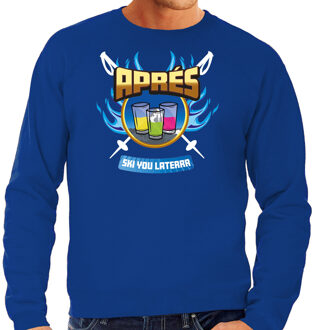 Apres ski sweater voor heren - apres ski you later - blauw - wintersport XL