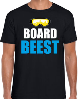 Apres ski t-shirt Board Beest zwart heren - Wintersport shirt - Foute apres ski outfit S