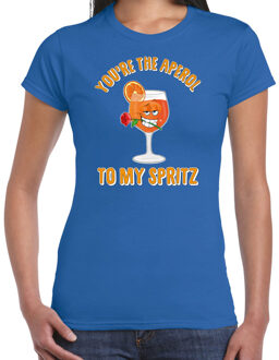 Apres ski t-shirt dames - aperol to my spritz - blauw - apres ski/wintersport XL