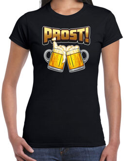 Apres ski t-shirt dames - bier - zwart - apres ski/oktoberfest S