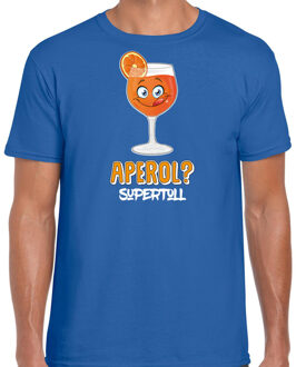 Apres ski t-shirt heren - aperol supertoll - blauw - wintersport -aperol spritz M