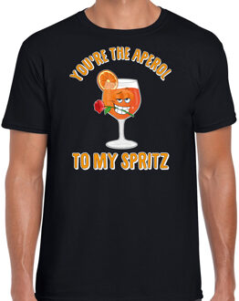 Apres ski t-shirt heren - aperol to my spritz - zwart - apres ski/wintersport 2XL