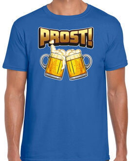 Apres ski t-shirt heren - bier - blauw - apres ski/oktoberfest L