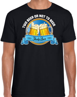 Apres ski t-shirt heren - two beer or not to beer - zwart - wintersport - bier M