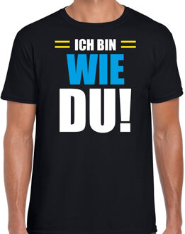 Apres ski t-shirt Ich bin wie du zwart heren - Wintersport shirt - Foute apres ski outfit XL