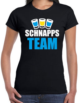 Apres ski t-shirt Schnapps team zwart dames - Wintersport shirt - Foute apres ski outfit L