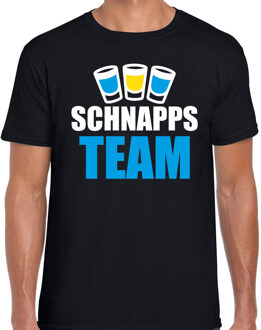 Apres ski t-shirt Schnapps team zwart heren - Wintersport shirt - Foute apres ski outfit 2XL
