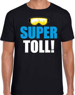 Apres ski t-shirt Supertoll zwart heren - Wintersport shirt - Foute apres ski outfit L