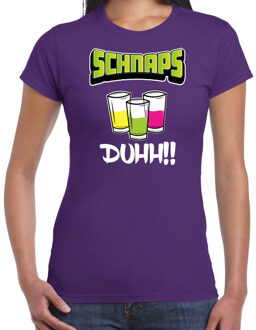apres ski t-shirt voor dames - schnaps - paars - apres ski/wintersport - skien XL