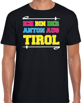 Apres ski t-shirt voor heren - anton aus tirol - zwart - apres ski/wintersport XL