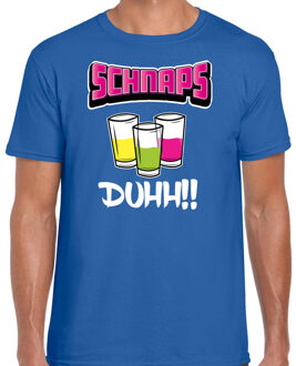 apres ski t-shirt voor heren - schnaps - blauw - apres ski/wintersport - skien XL