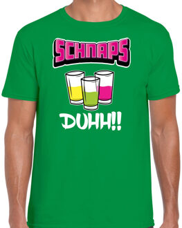 apres ski t-shirt voor heren - schnaps - groen - apres ski/wintersport - skien 2XL