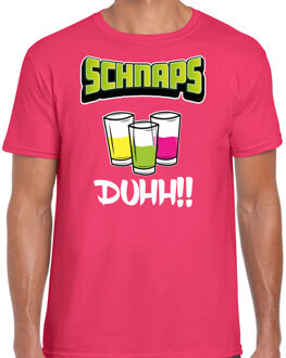 apres ski t-shirt voor heren - schnaps - roze - apres ski/wintersport - skien M