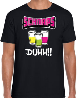 apres ski t-shirt voor heren - schnaps - zwart - apres ski/wintersport - skien M
