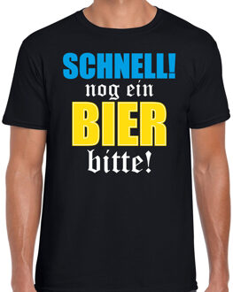 Apres-ski t-shirt wintersport nog ein bier bitte! zwart voor heren XL - Feestshirts