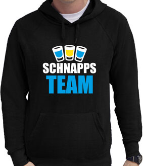 Apres ski trui met capuchon Schnapps team zwart heren - Wintersport hoodie - Foute apres ski outfit L