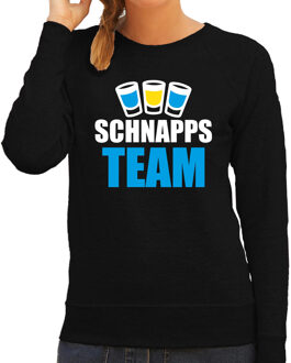 Apres ski trui Schnapps team zwart dames - Wintersport sweater - Foute apres ski outfit 2XL